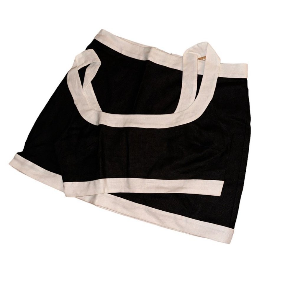NWT Reformation Robbie Linen Two Piece in Black & White - size 4 - Picture 6 of 10